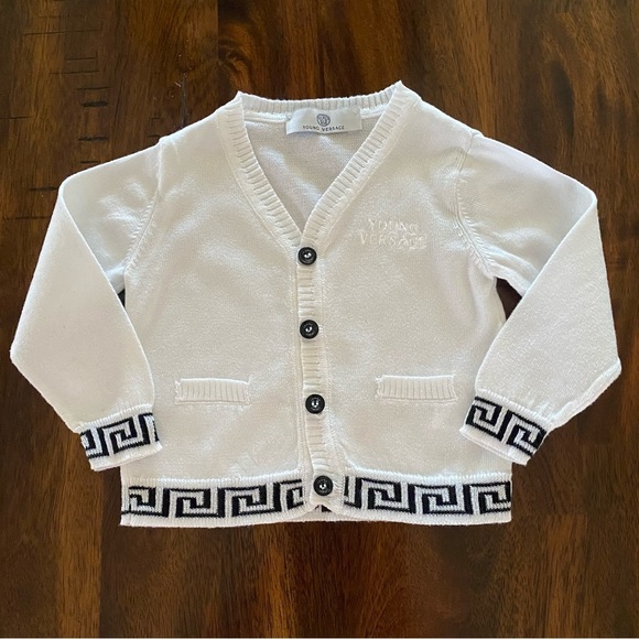Versace Other - Versace Young Knit Cardigan Greca Logo